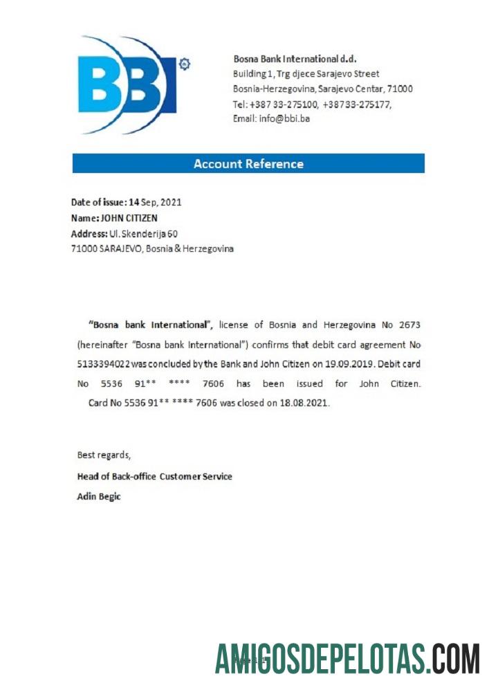 Bosnia dan Herzegovina Bosna bank Internat closure Referensi sampel