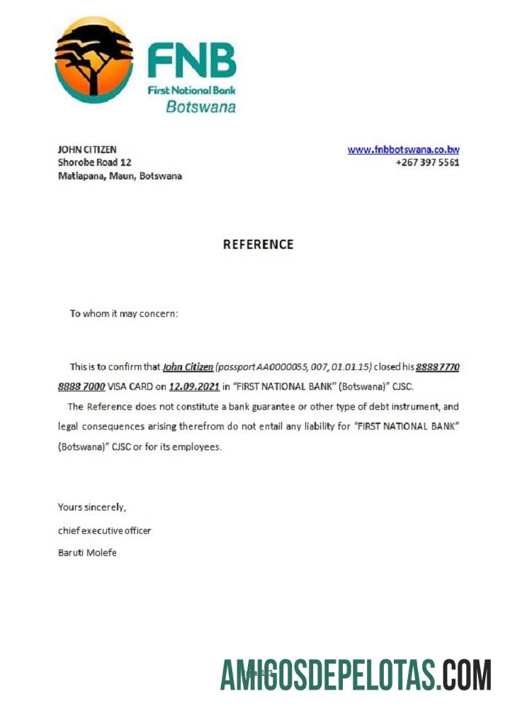 Botswana FNB of Botswana closure Referensi makering