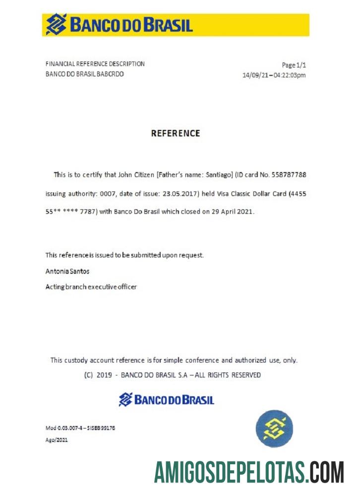 Brasil Banco do Brasil closure Referensi sampel