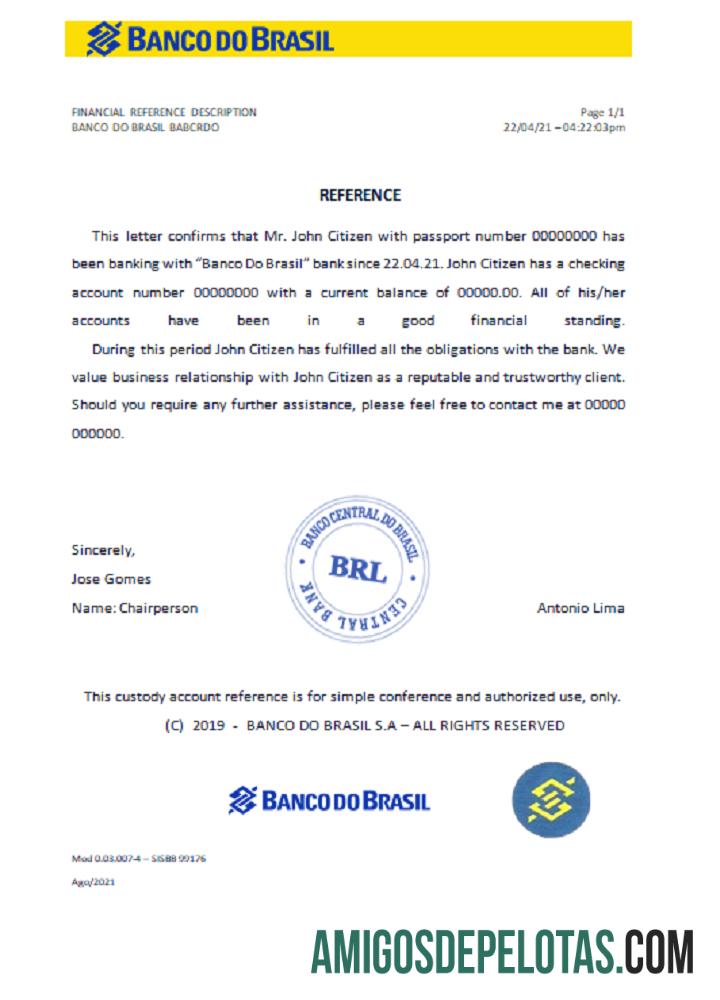 Brasil Banco do Brasil Referensi sampel