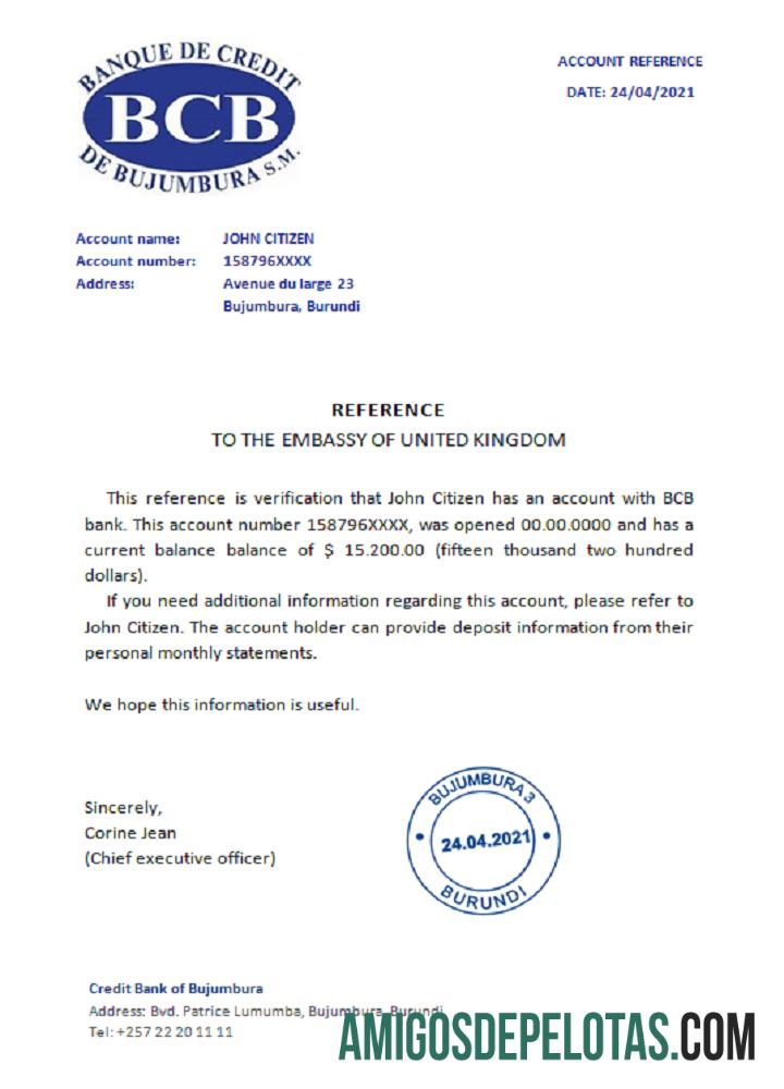 Bujumbura Creditbank Referensi pratinjau