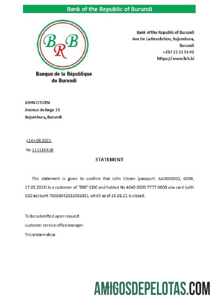 Burundi The republic bank of Burundi closure Referensi templat