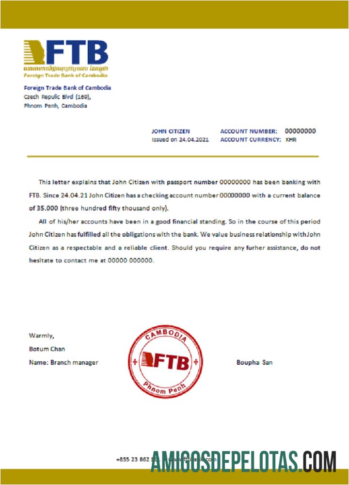 Kamboja Foreigntradebank Referensi pratinjau