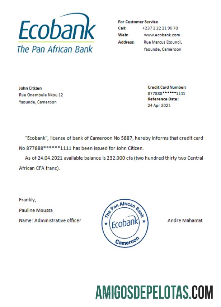 Kamerun Ecobank Referensi makering