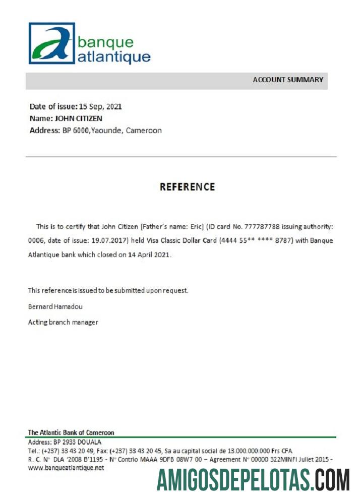 Kamerun The Atlantic bank closure Referensi makering