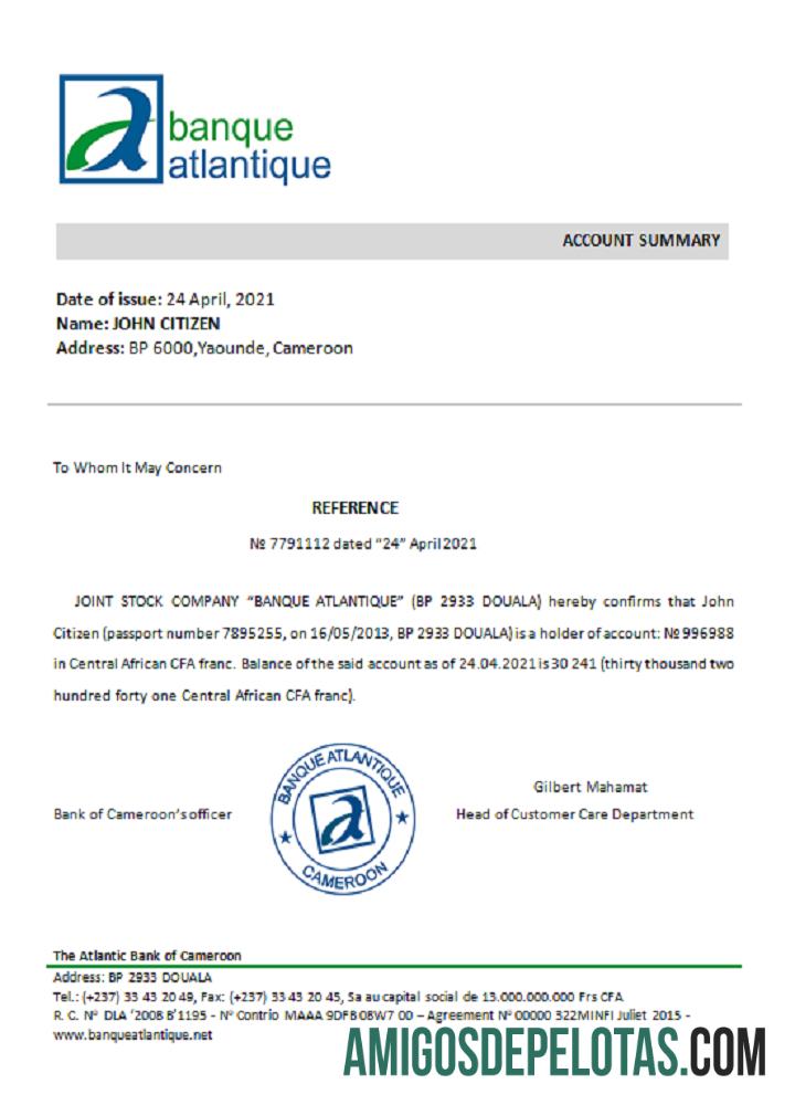 Kamerun The Atlantic bank Referensi makering
