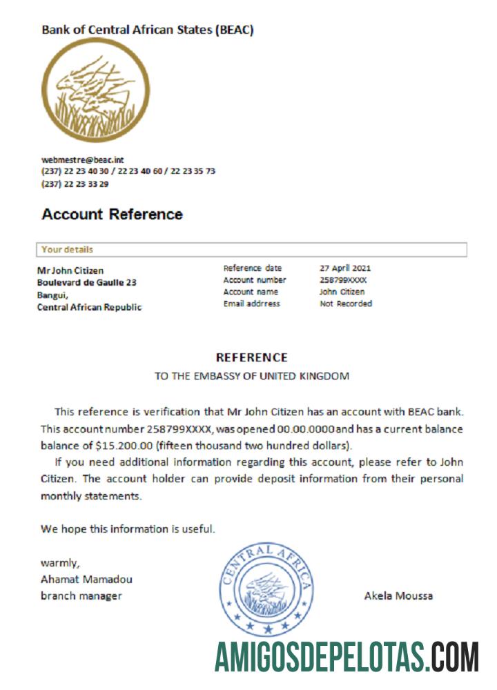 Central Africa republicbank Referensi makering