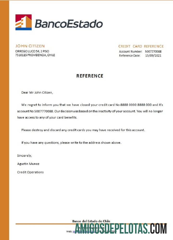 Chili Banco del Estado closure Referensi desain