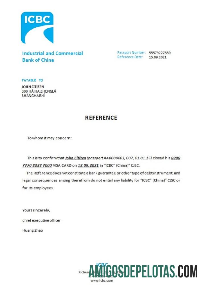Tiongkok Industrial and komersial bank closure Referensi makering