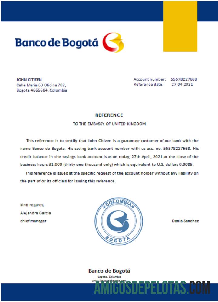 Kolombia Banco de Bogota╠ü Referensi makering