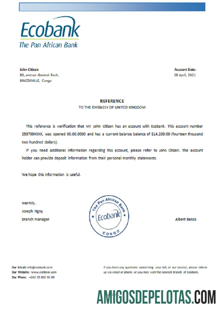 Kongo Ecobank Referensi desain