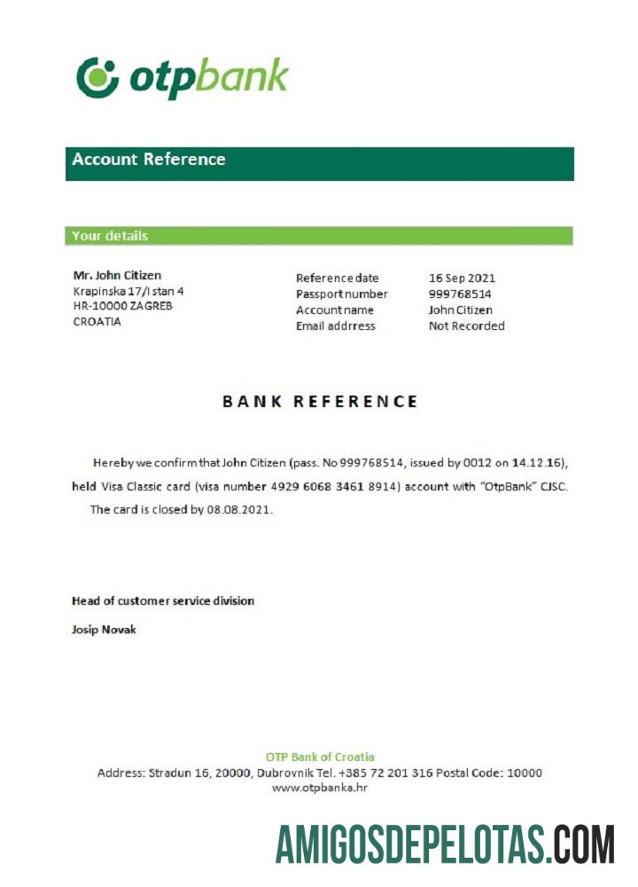 Kroasia Otpbank closure Referensi desain