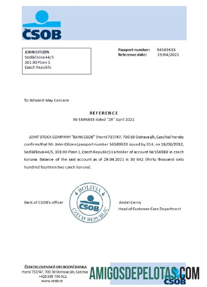 Republik Ceko CSOB Referensi makering
