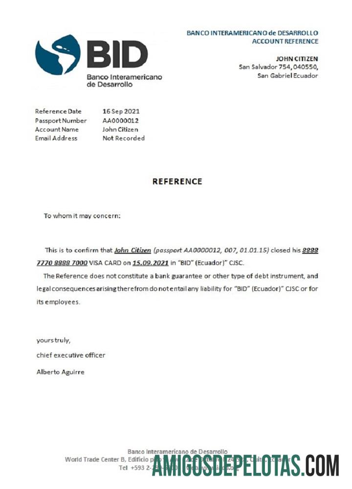 Ekuador Banco Interamericano de Desarrollo closure Referensi desain