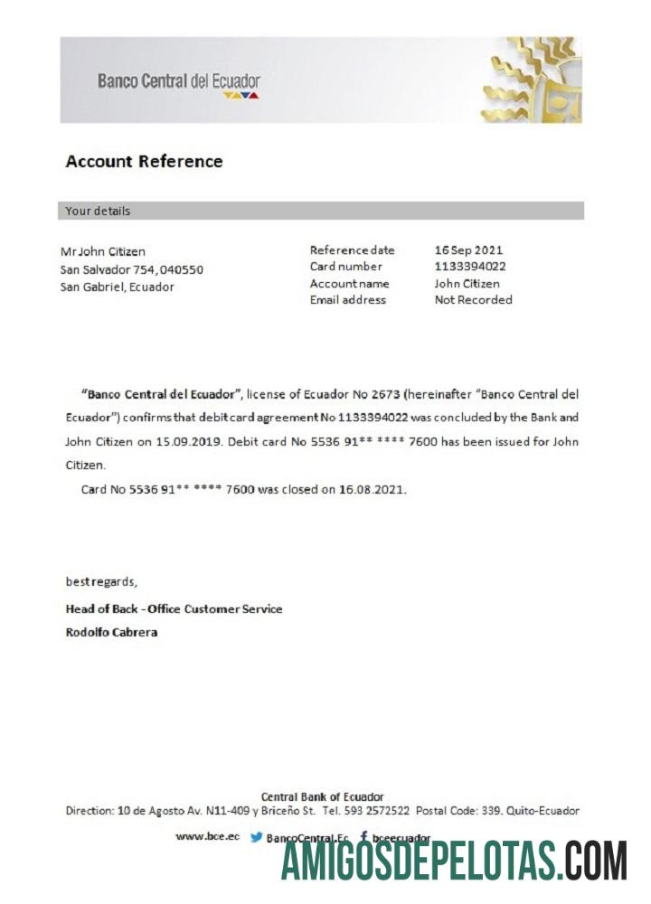 Ekuador Central bank of Ekuador closure Referensi templat