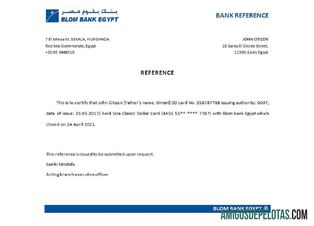 Mesir Blom bank closure Referensi sampel