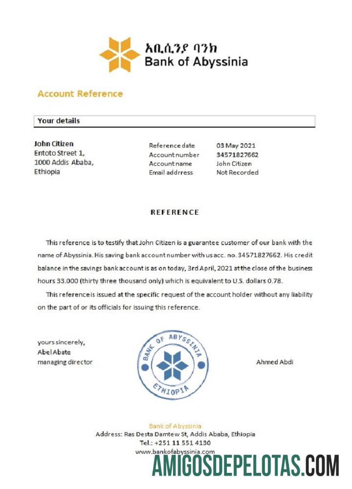 Etiopia Abyssinia Referensi makering