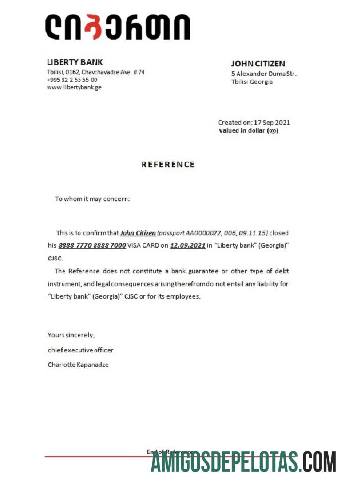 Georgia Liberty bank closure Referensi templat