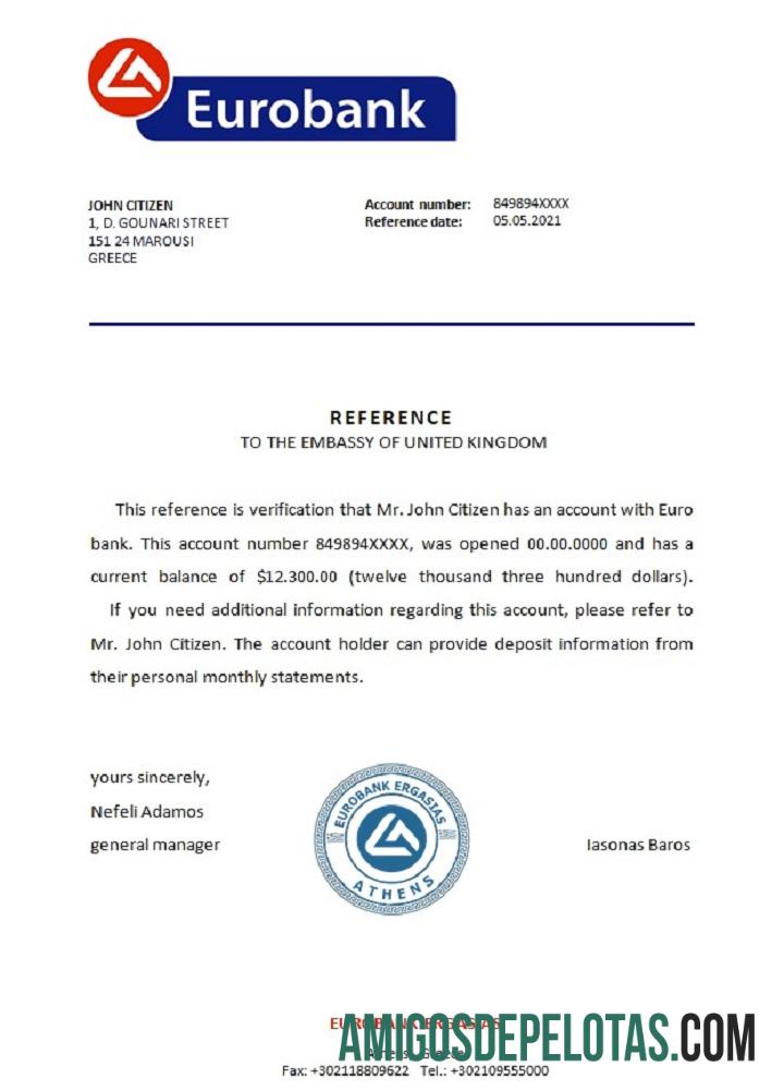 Yunani Eurobank Referensi sampel
