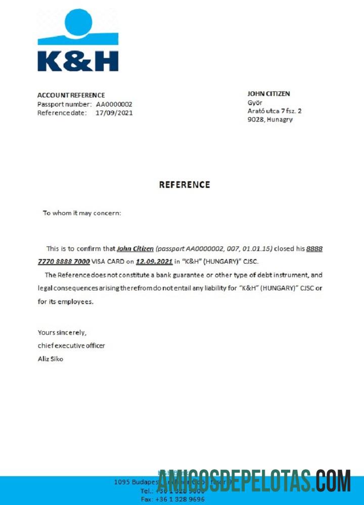 Hungaria K&H closure Referensi desain