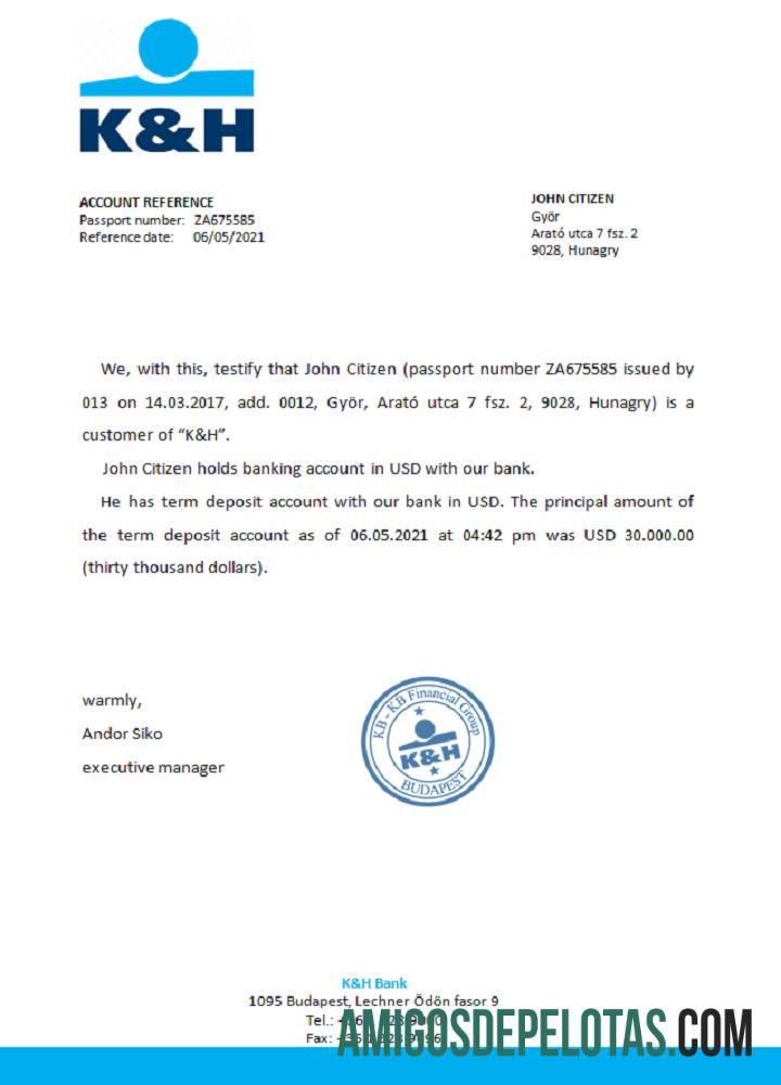Hungaria K&H Referensi templat