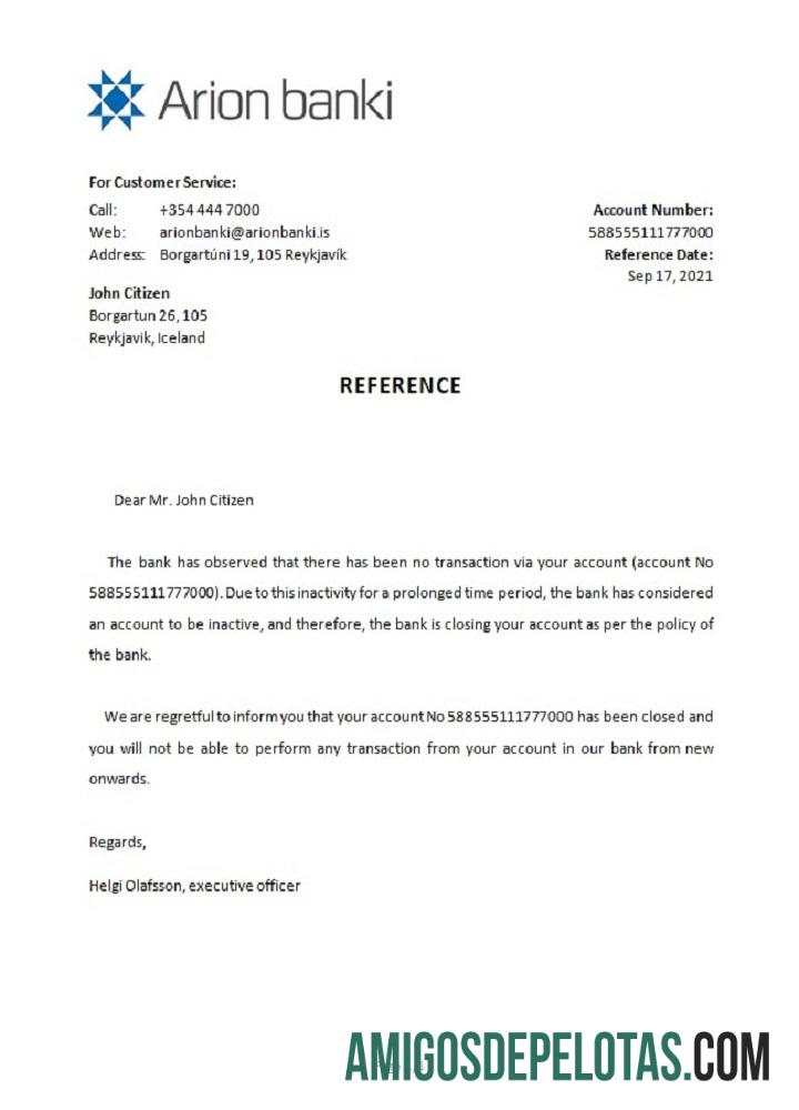 Islandia Arion bank closure Referensi pratinjau