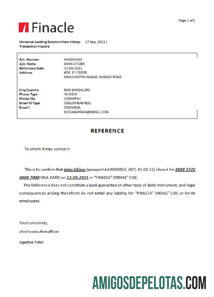 India Finacle bank closure Referensi desain