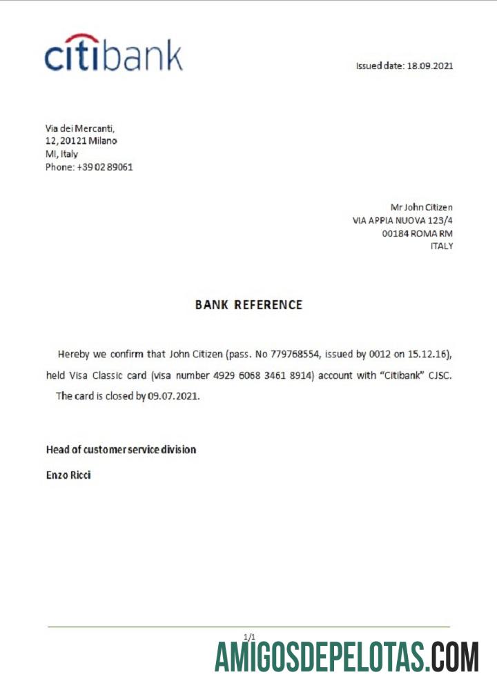 Italia Citibank closure Referensi makering