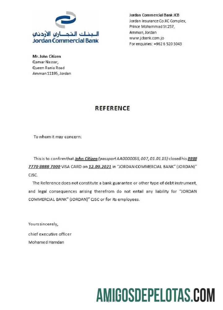 Yordania JCB closure Referensi sampel