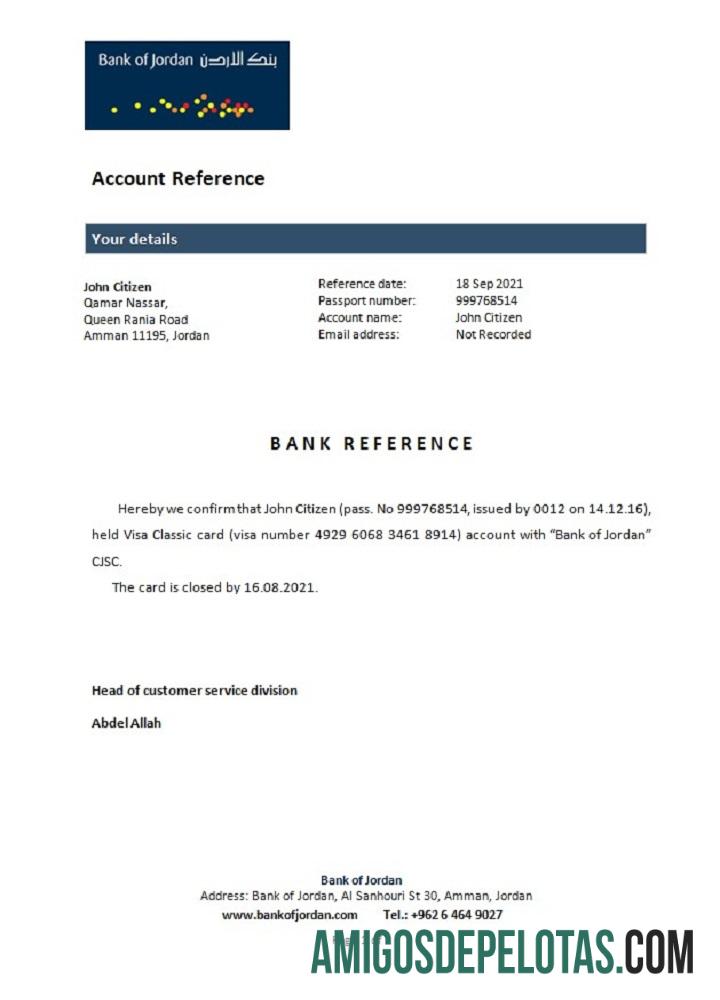Yordania bank of Yordania closure Referensi templat