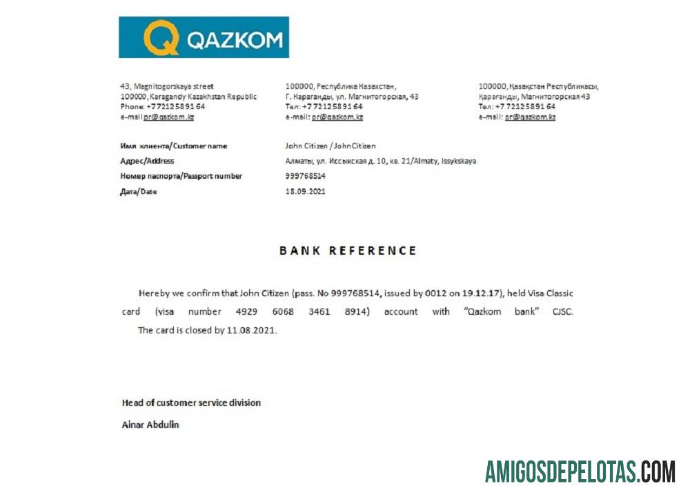 Kazakhstan Qazkom closure Referensi templat