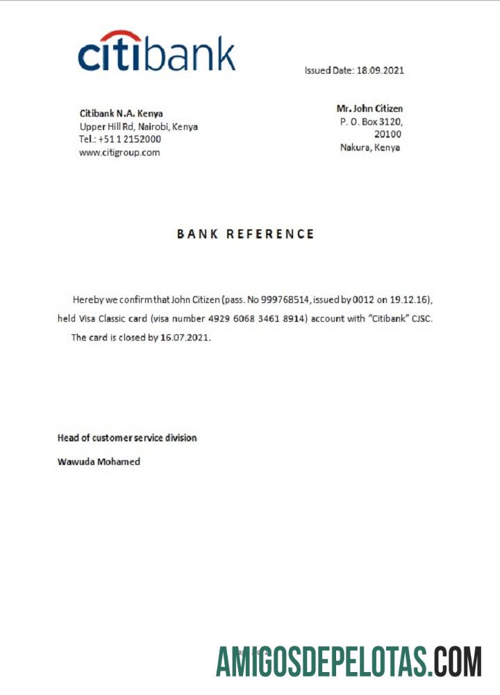 Kenya Citibank closure Referensi desain