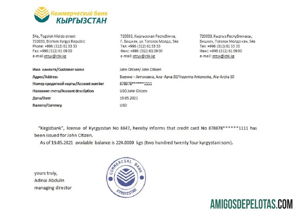 Kirgizstan Kirgizbank Referensi desain