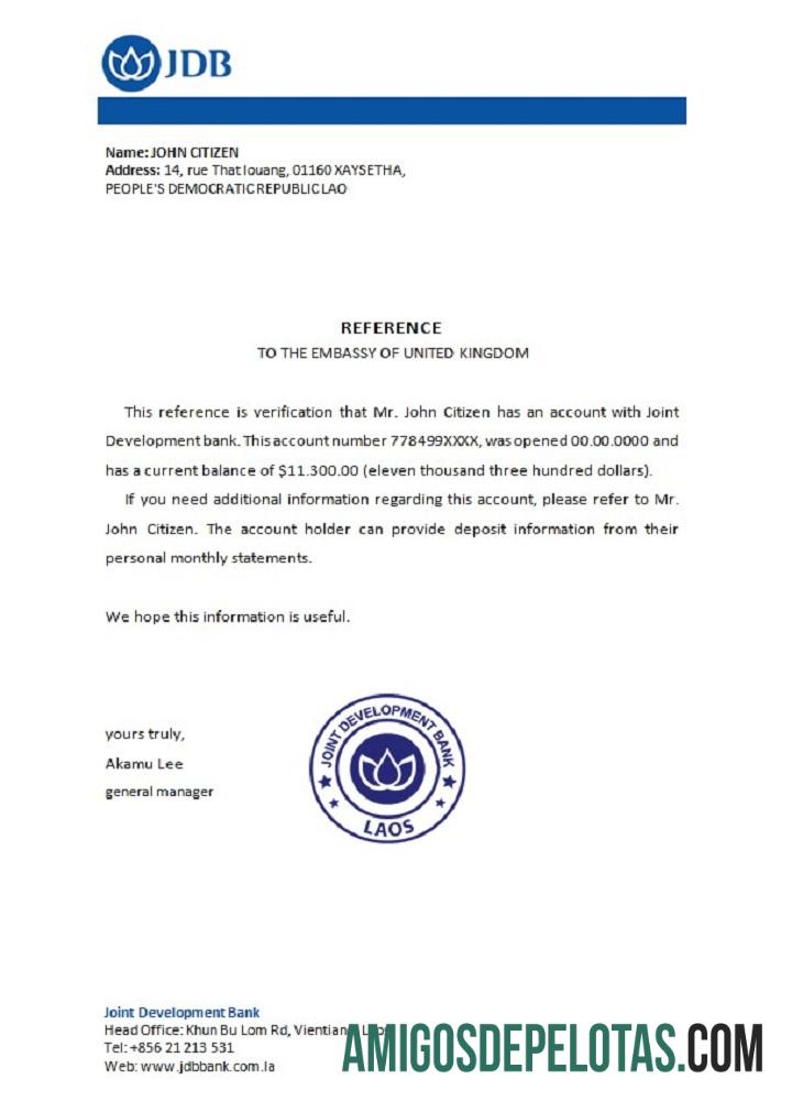 Laos Joint Development bank Referensi sampel