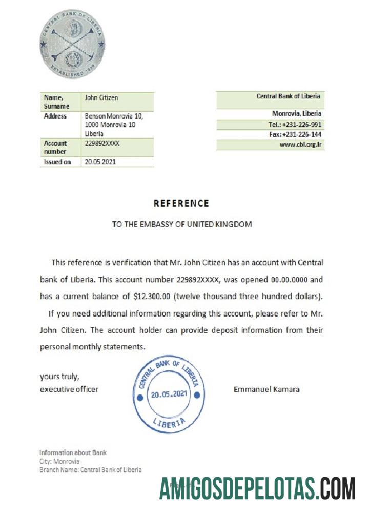 Liberia Central bank Referensi templat