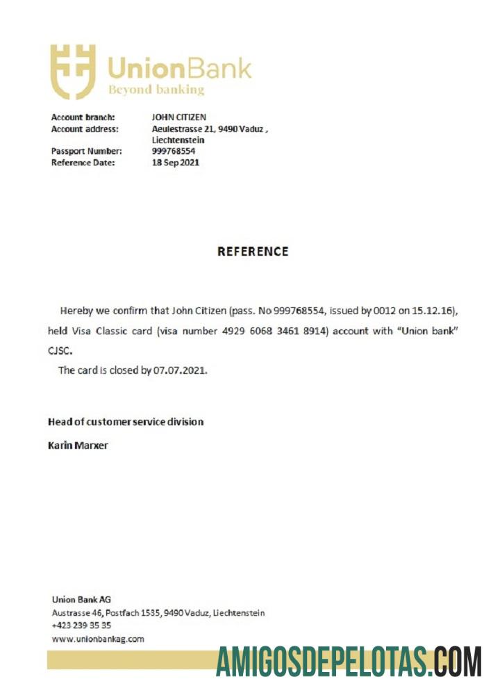Liechtenstein serikat bank closure Referensi sampel