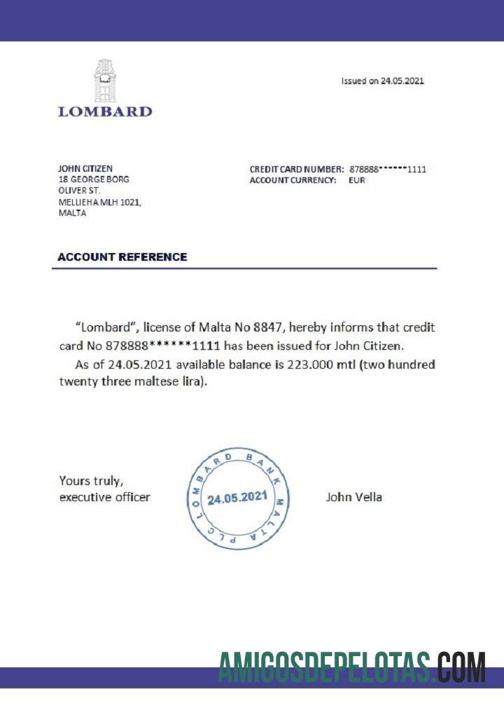 Malta Lombard bank Referensi desain