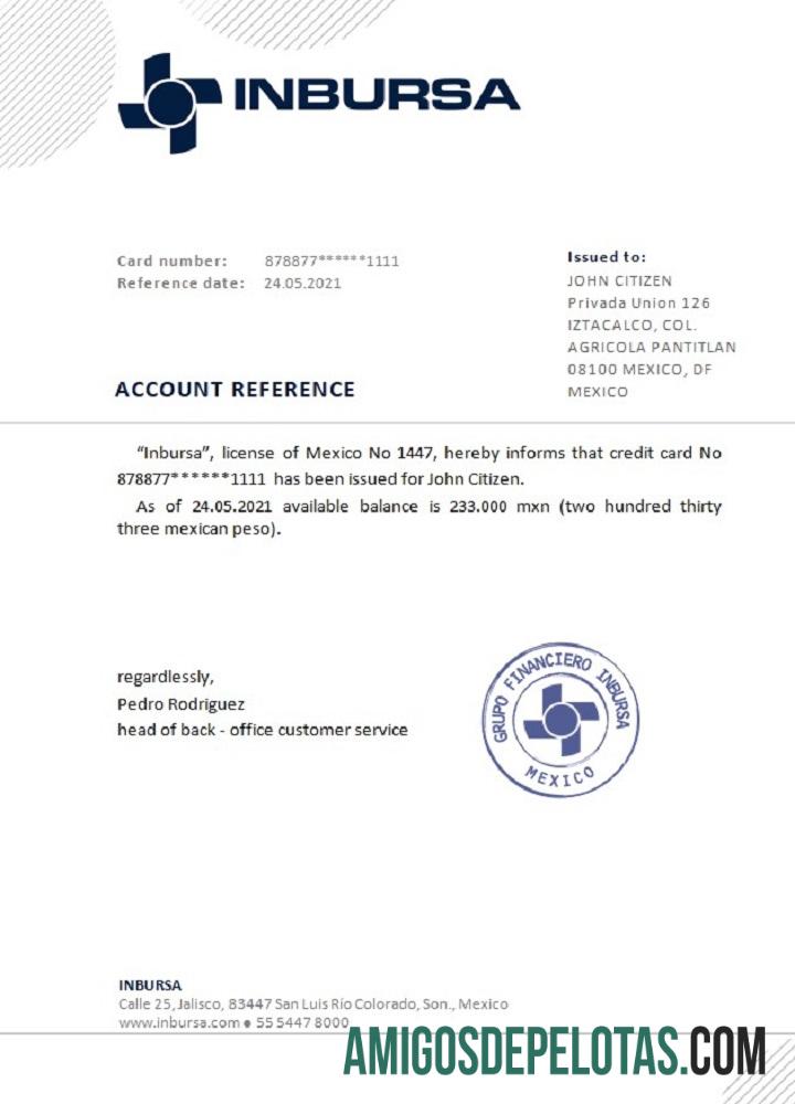 Meksiko Inbursa bank Referensi templat