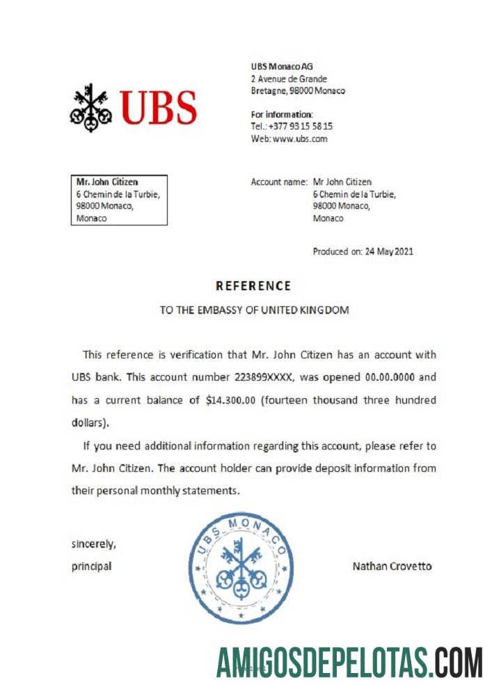 Monako UBS bank Referensi templat