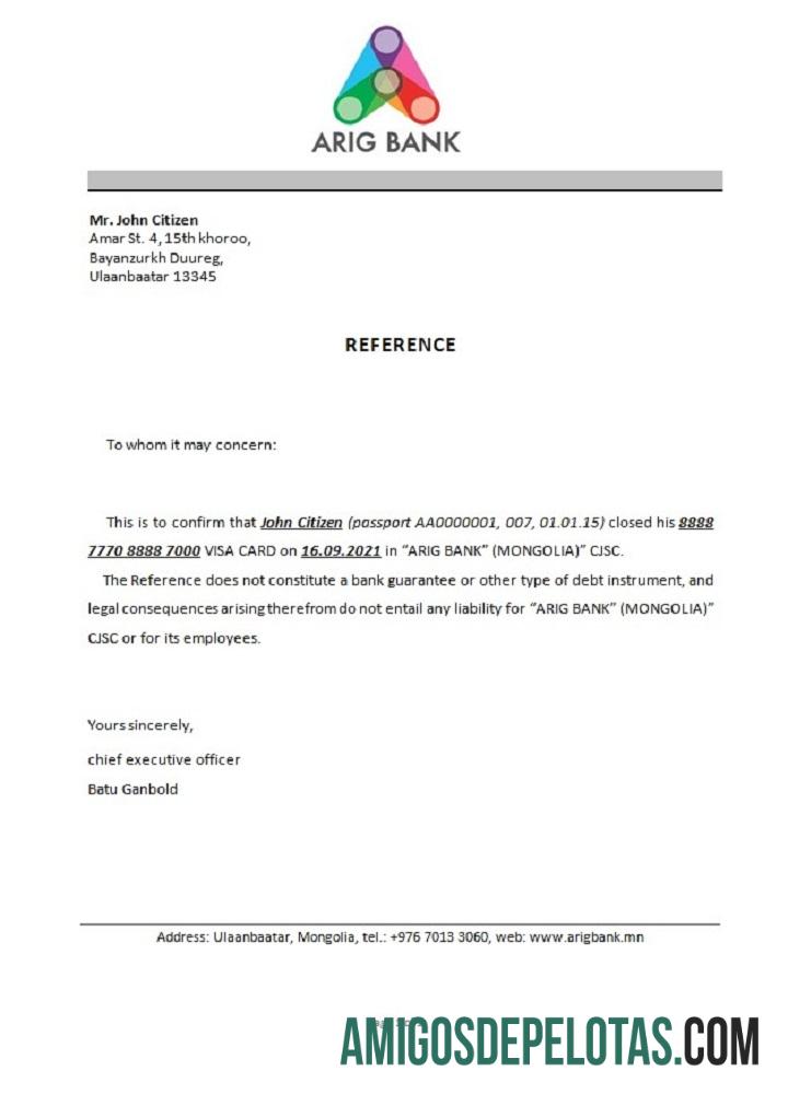 Mongolia Arig bank closure Referensi sampel