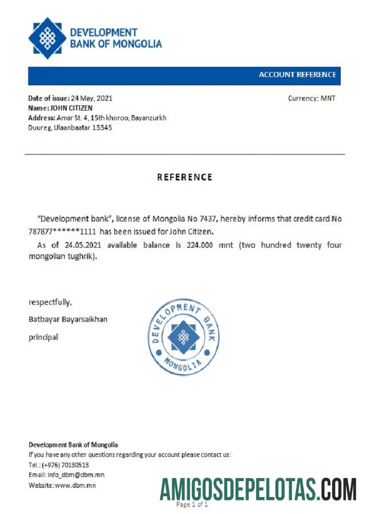 Mongolia Development bank of Mongolia Referensi desain