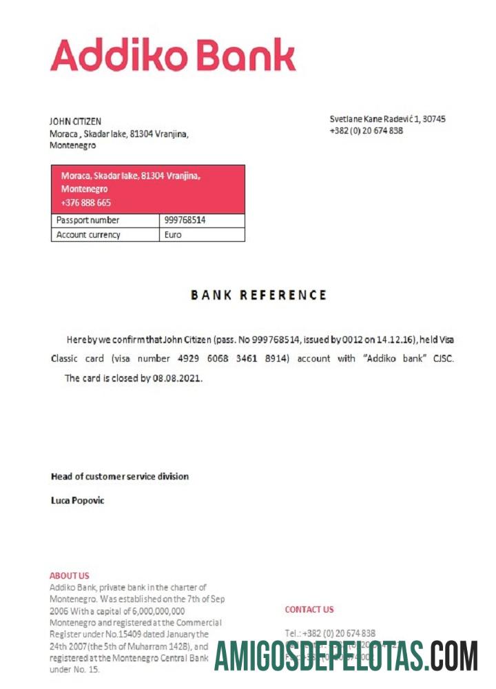 Montenegro Addiko bank closure Referensi pratinjau
