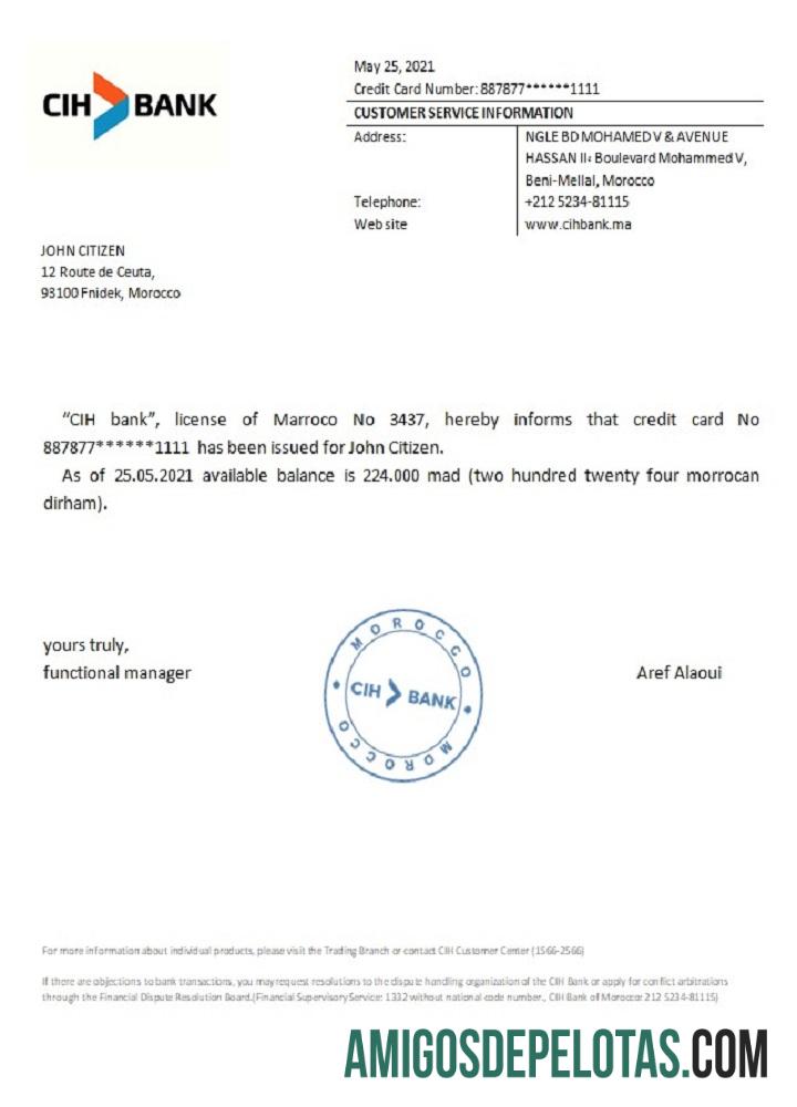 Maroko CIH bank Referensi templat