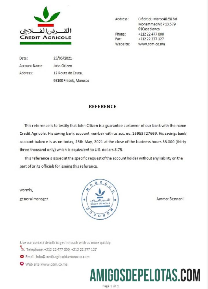 Maroko Kredit Agricole bank Referensi pratinjau