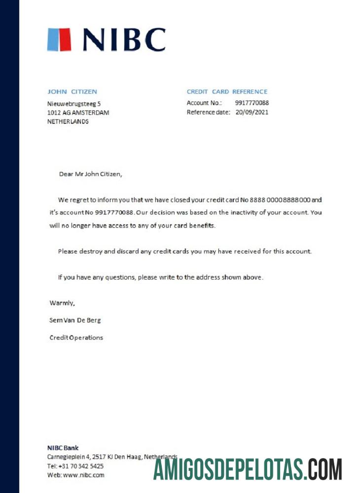 Belanda NIBC bank closure Referensi sampel