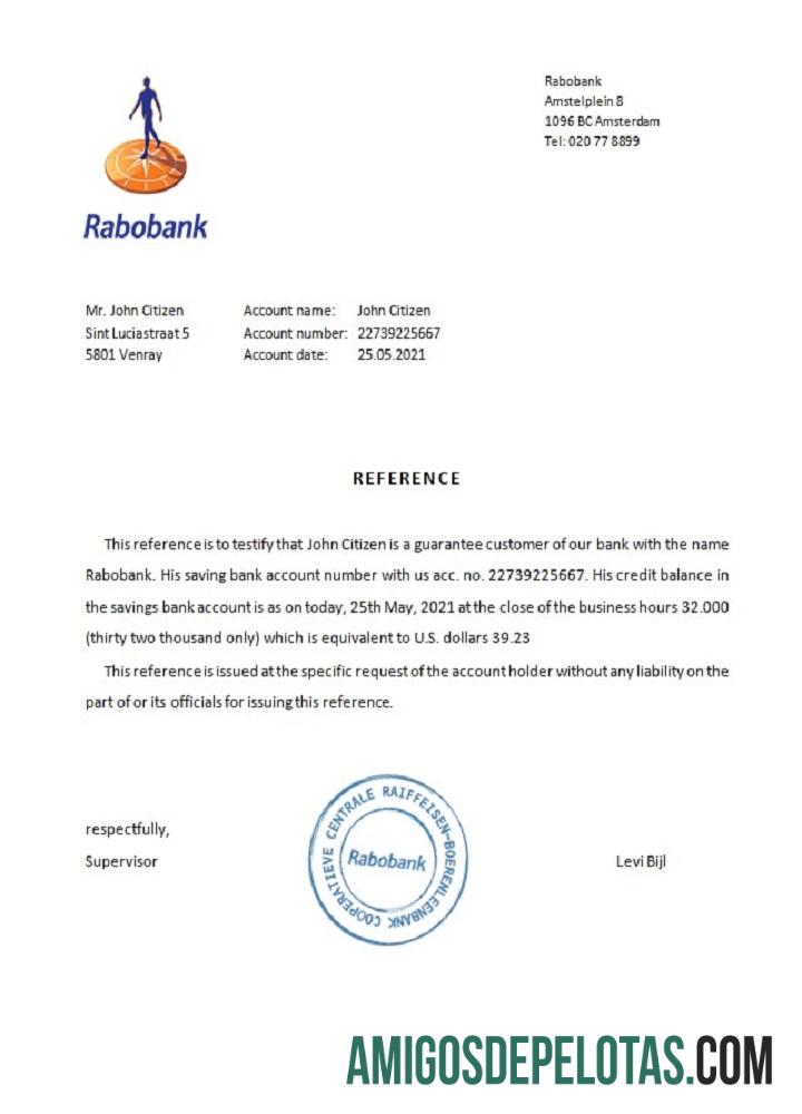 Belanda Rabobank Referensi sampel