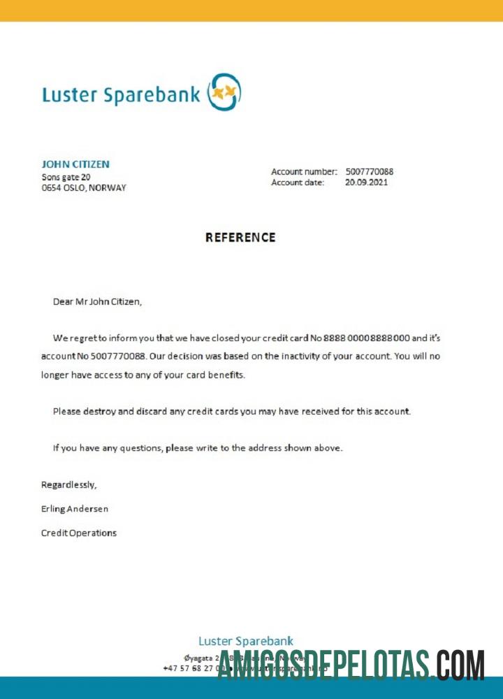 Norwegia Luster Sparebank closure Referensi pratinjau