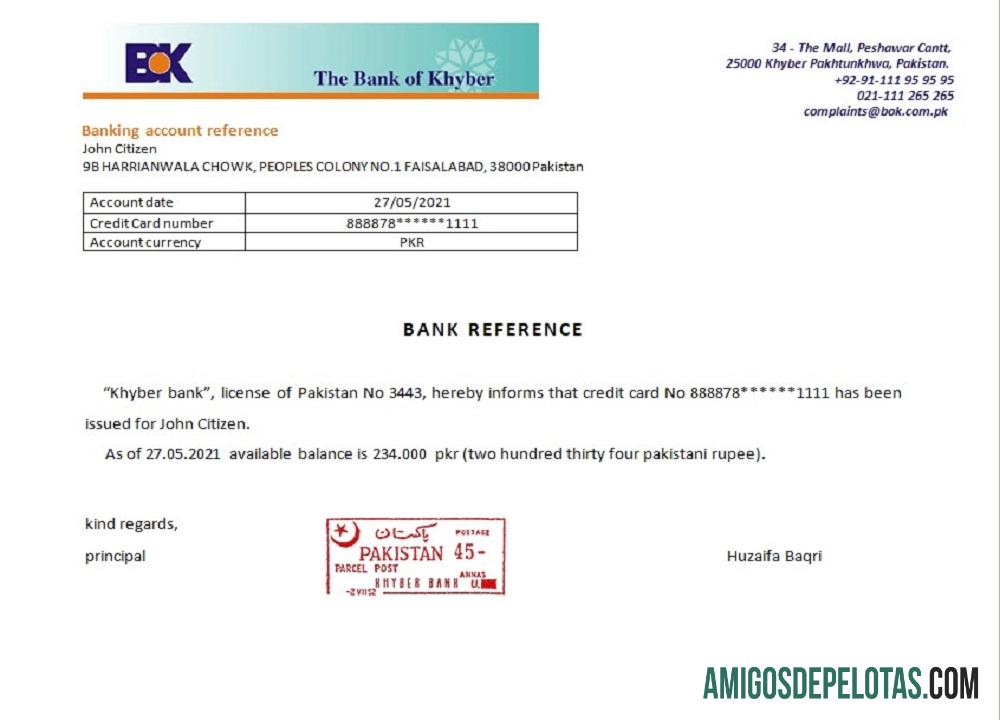 Pakistan Khyber bank Referensi templat