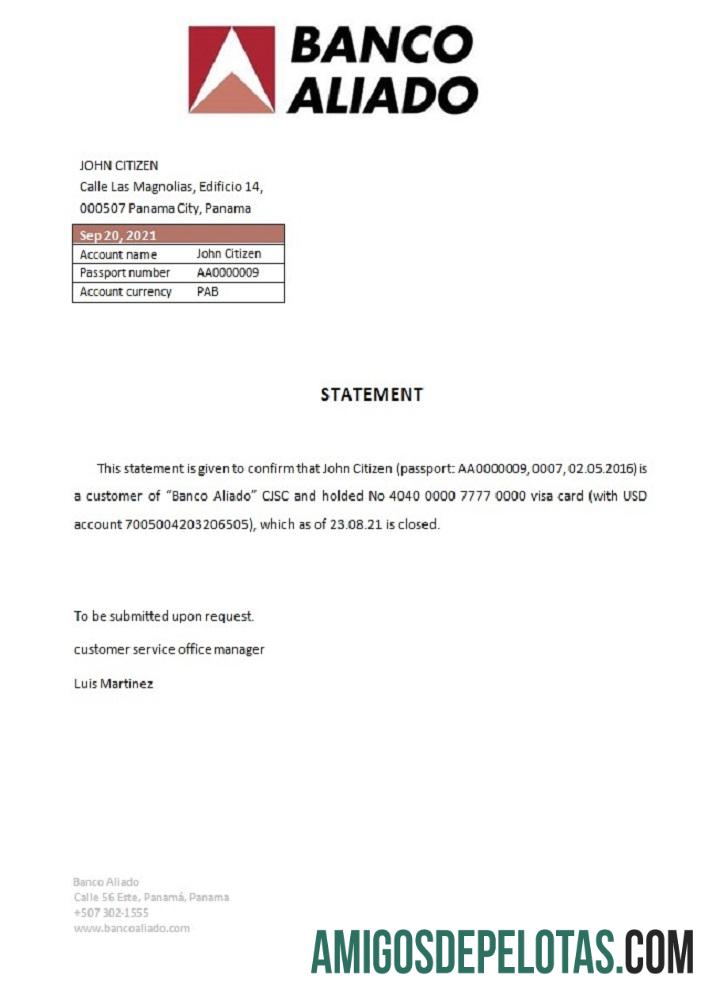 Panama Banco Aliado closure Referensi templat