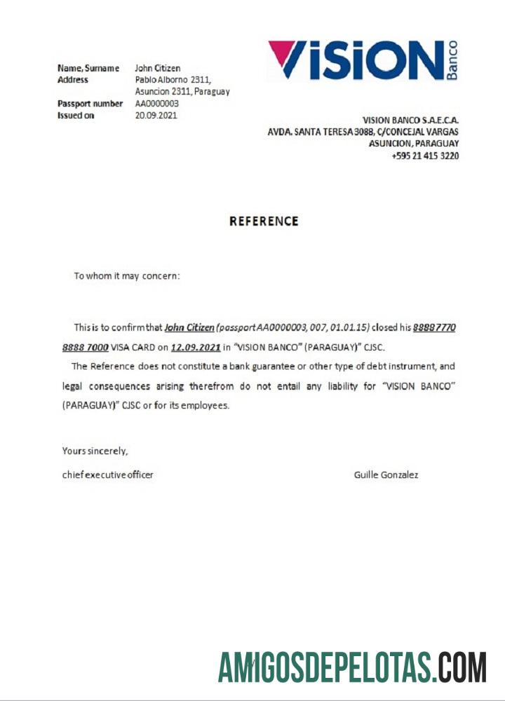 Paraguay Vision closure Referensi desain